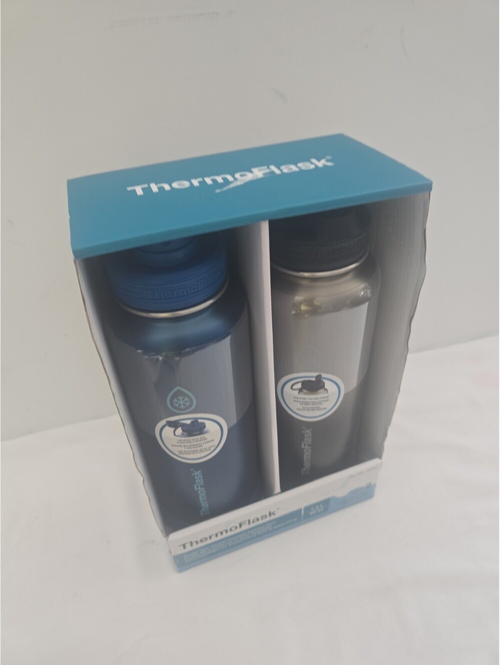 ThermoFlask Set Of 2 Stainless Steel Insulated Drink Bottles 2L 40oz. NEW N BOX